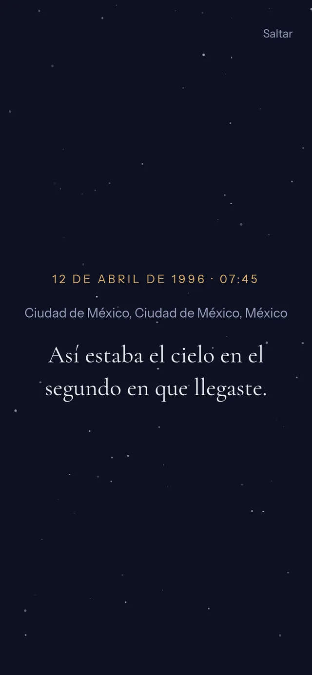 La revelación: el cielo del segundo en que llegaste